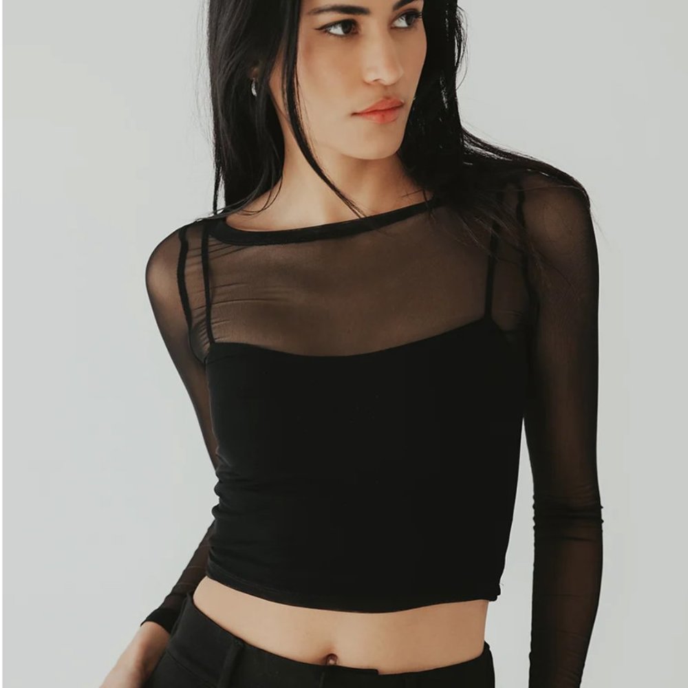 Klassy Network TWO PIECE MESH LONG SLEEVE BRAMI (CROP)